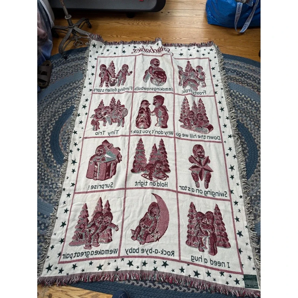 Department 56 Goodwin Weavers‎ Snowbabies Triple Woven Throw Christmas Tapestry